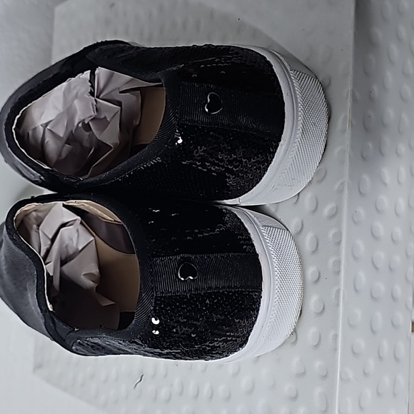 Feversole Women's BlackSequin Slip On SneakerCasual Flat Loafers Size 8 - Picture 3 of 6